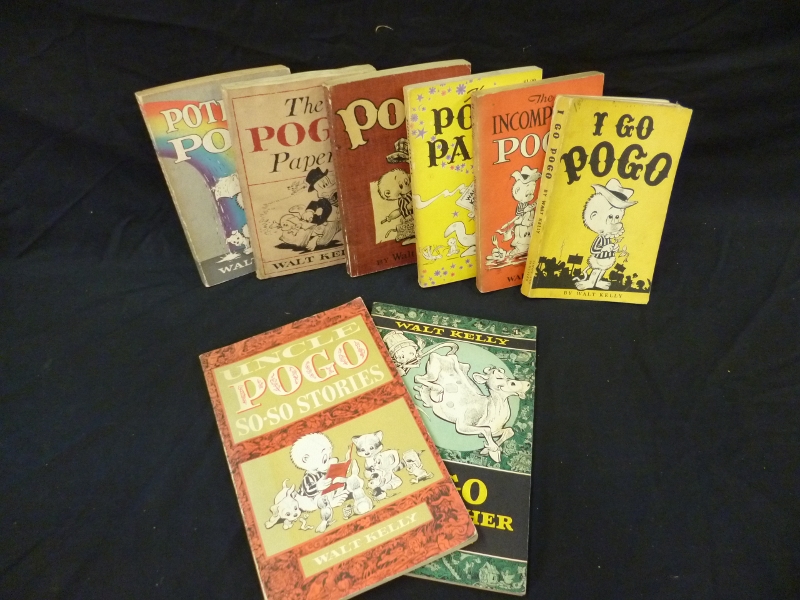 WALT KELLY, 8 ttls:  THE POGO PAPERS, NY, 1953, 1st edn, orig pict wraps; THE POGO STEPMOTHER