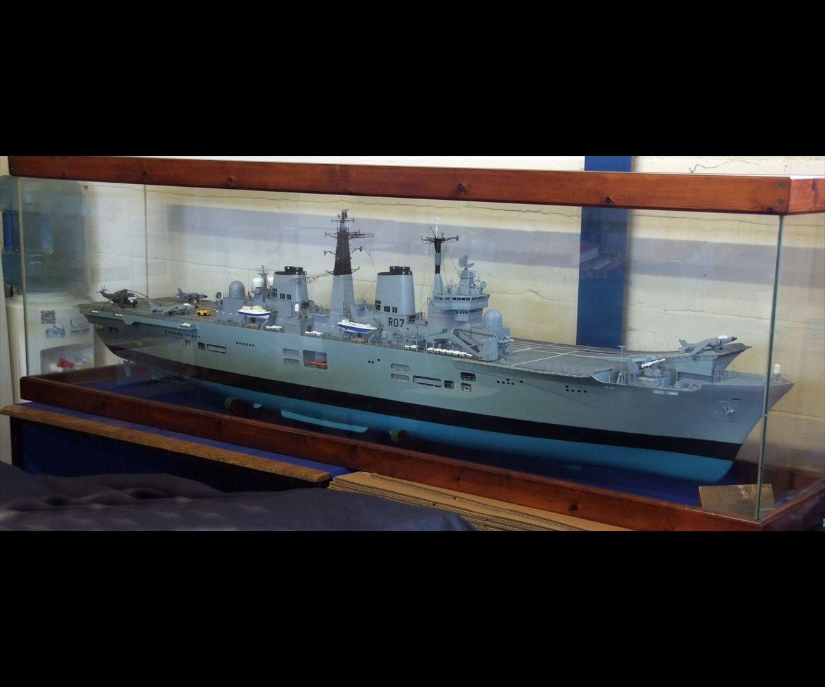 ANDREW LAWRENCE:  HMS ARK ROYAL, Scale Model 1:96, presented to Roger & Shirley Thake, Landlords of