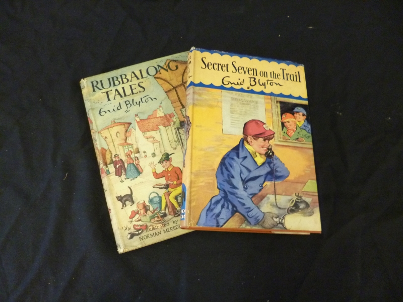 ENID BLYTON, 2 ttls:  THE SECRET SEVEN ON THE TRAIL, 1952, 1st edn, orig cl, d/w; RUBBALONG TALES,