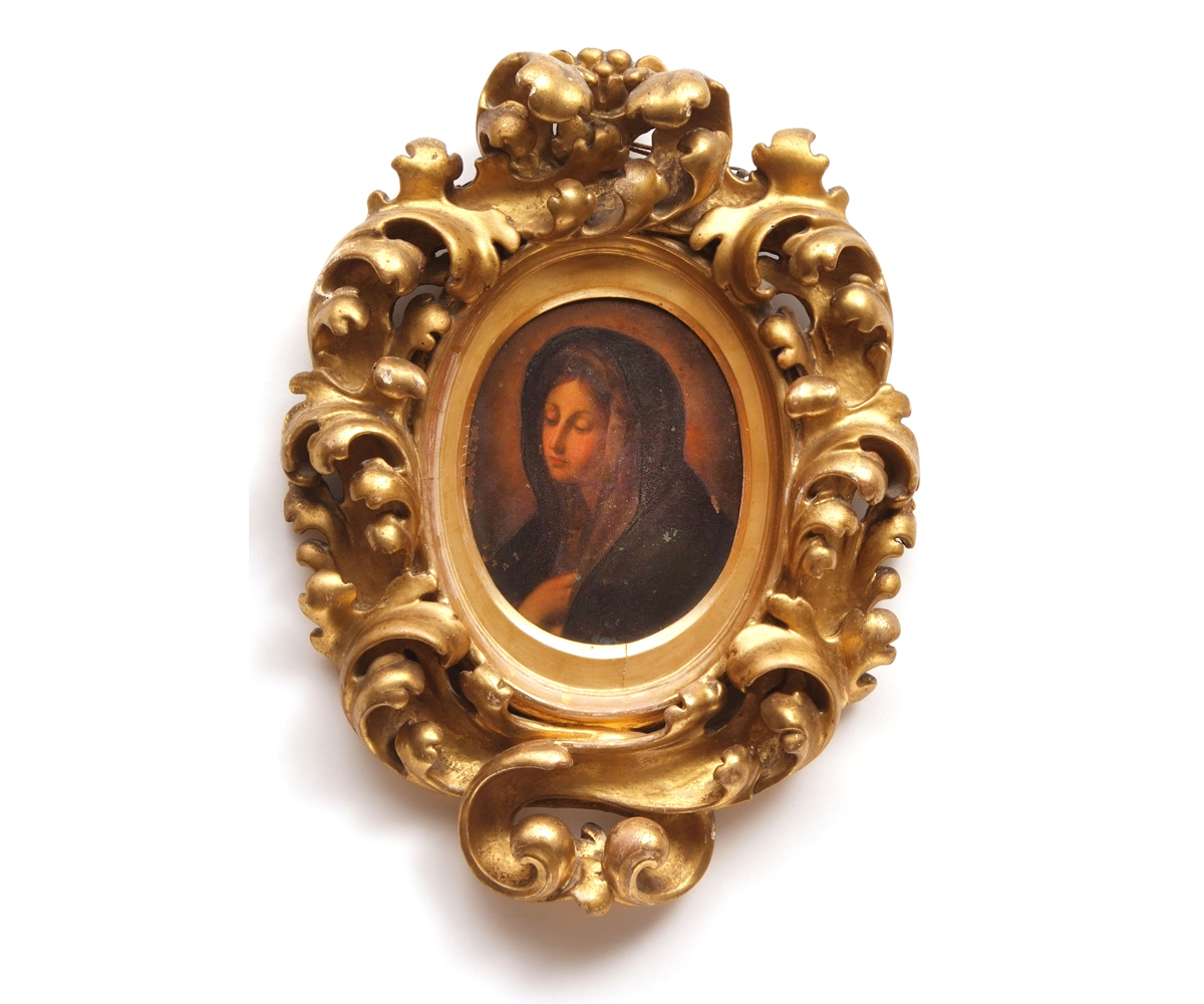 AFTER CARLO DOLCI (1616-1686, ITALIAN) Madonna 19th Century copy of the oval painting in the