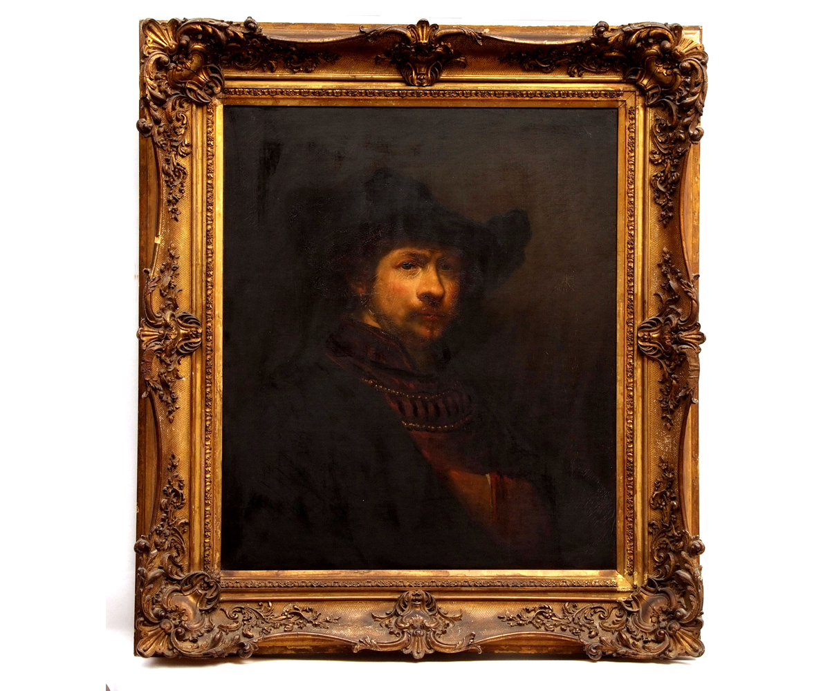 ATTRIBUTED TO LOUIS KOZANECKI (FL 1834-1848, BRITISH) After Rembrandt van Rijn ?Self Portrait in a