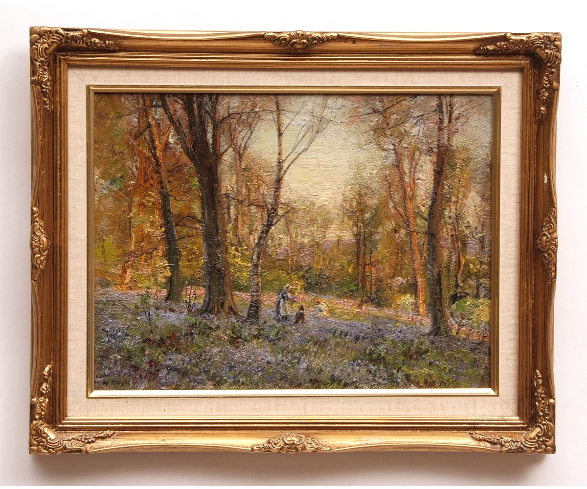 * HERBERT ROYLE (1870-1958, BRITISH) ?The Bluebell Wood? oil on board, signed lower left and