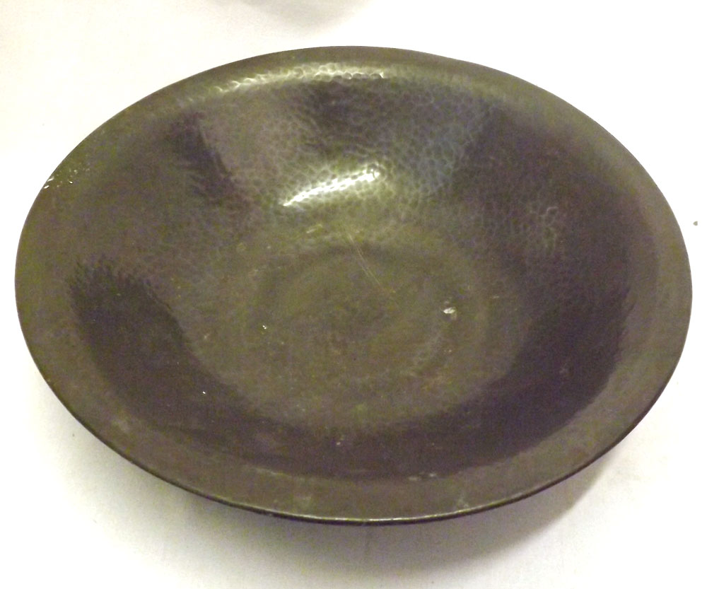 A Tudric Hammered Pewter Bowl of typical round form, 10? diameter