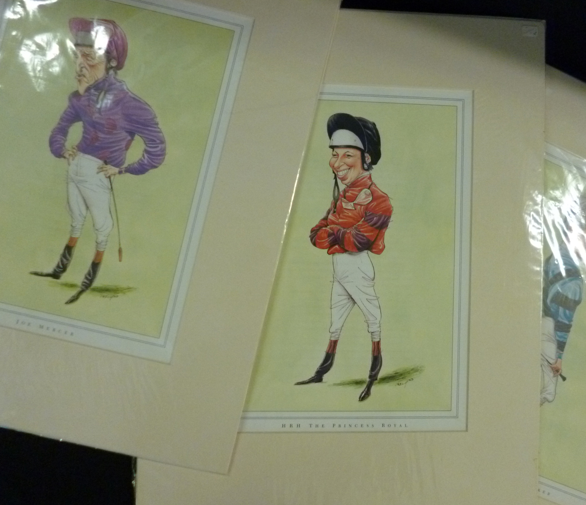 Nine Sporting Prints depicting various Jockeys, circa 1970s to 1980s by ?Ireland?, (9)
