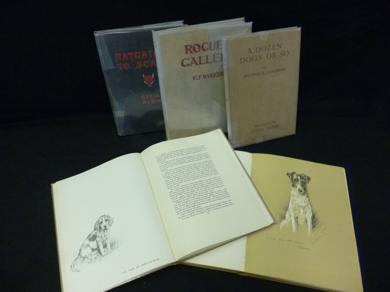 CECIL ALDIN: RATCATCHER TO SCARLET, [1926], 1st edn, 4to, orig cl + LUCY DAWSON: DOGS ROUGH AND