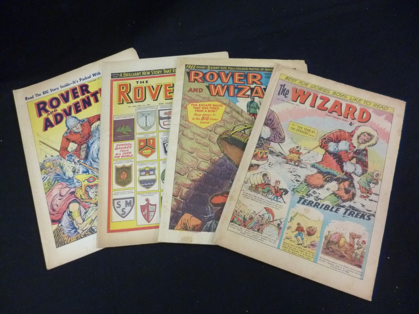 A Box: ROVER, ROVER AND ADVENTURE, WIZARD COMICS, 90+ issues, 1950s ? 1960s