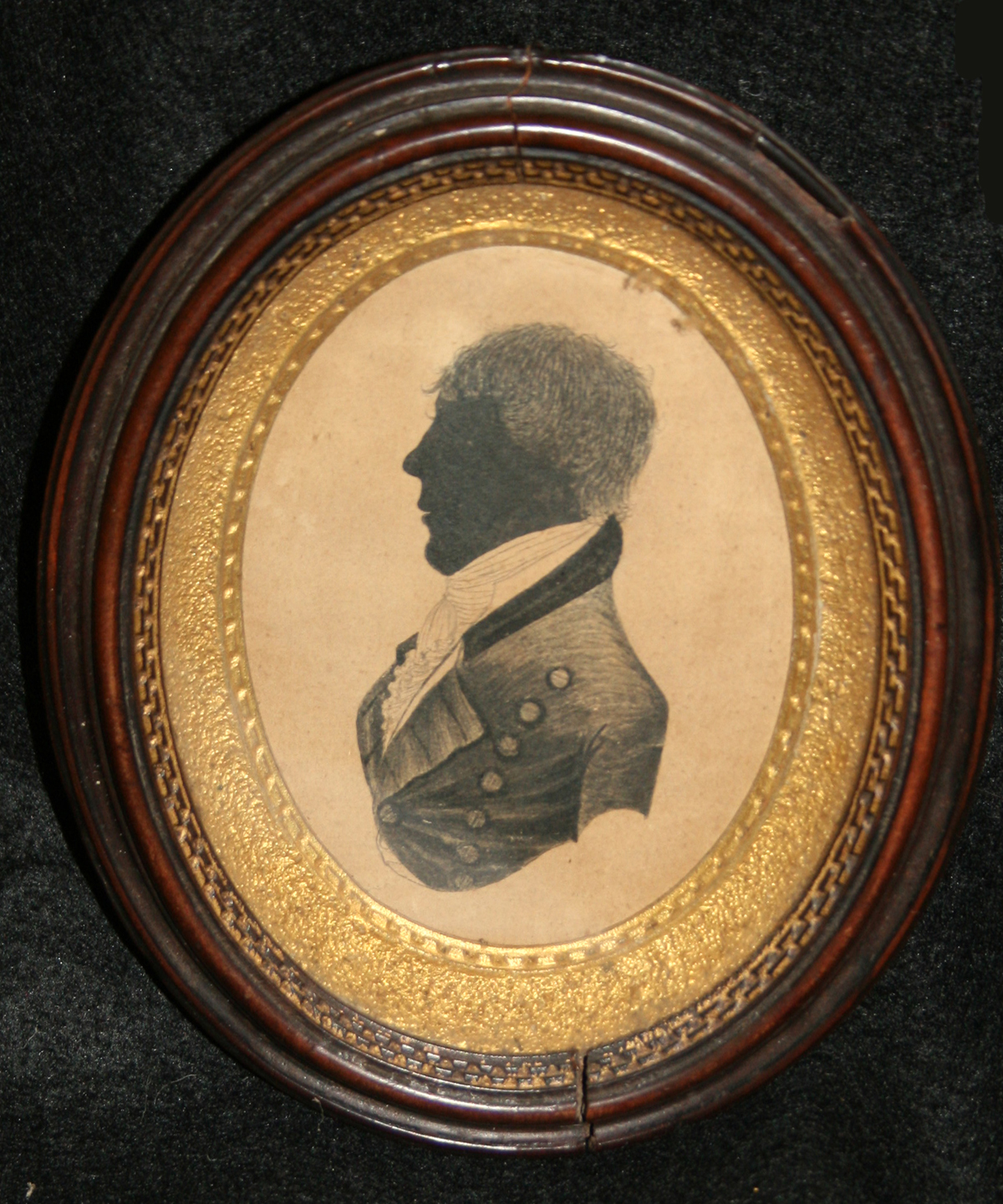 JOHN CHENEY, (CIRCA 1795, BRITISH) Portrait of a Gent, profile to the left  silhouette on card in