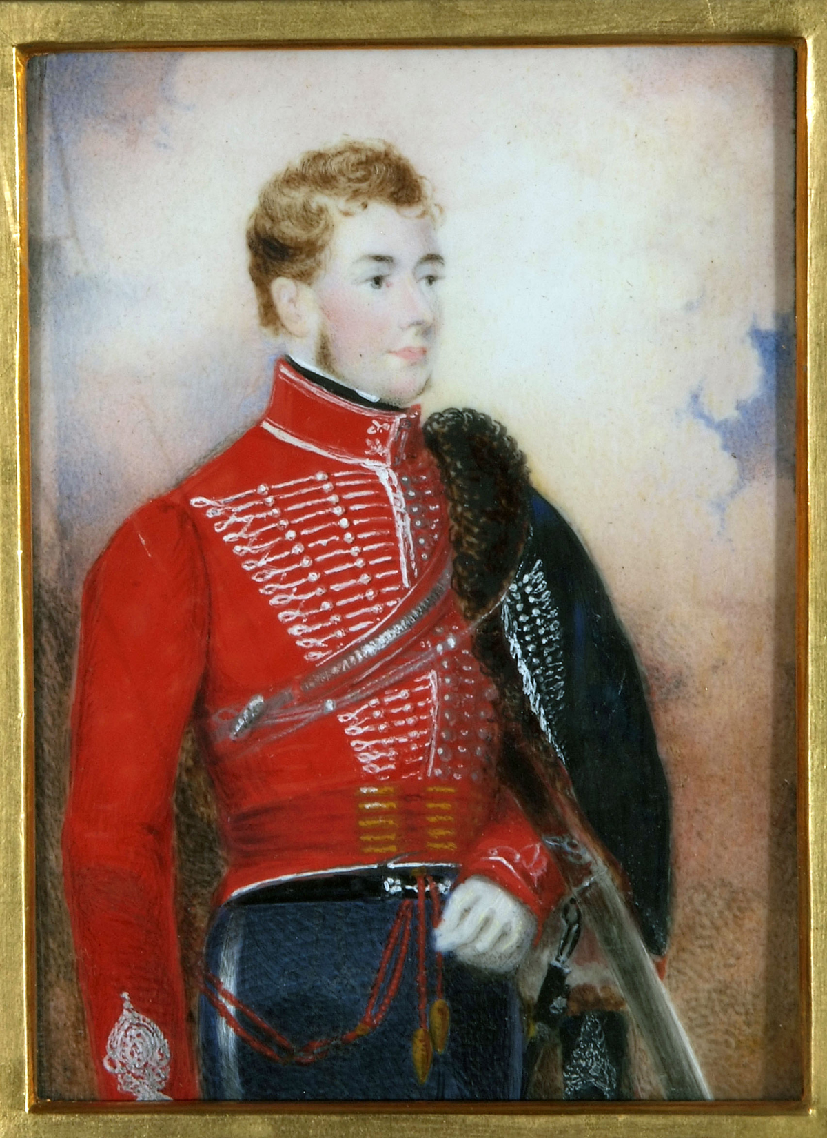 ATTRIBUTED TO KENNETH MACLEAY, (1802-1878, BRITISH) Portrait of an Officer wearing red Tunic circa