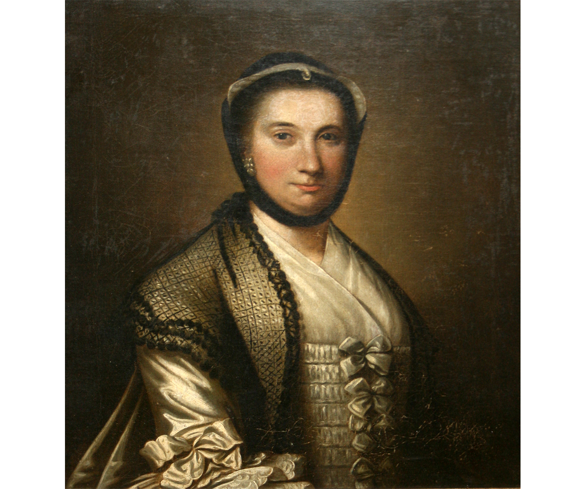 ENGLISH SCHOOL, (18TH CENTURY) Head and Shoulders Portrait of a Lady wearing Bonnet and Shawl oil