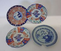 A pair of Japanese Imari Plates, typically decorated in traditional colours; a further Nanking