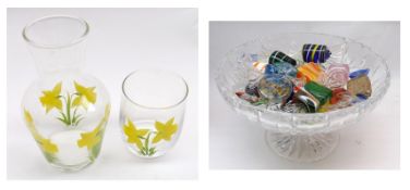 A Mixed Lot comprising: a 20th Century Clear Glass Bowl containing a range of Glass Sweets; together