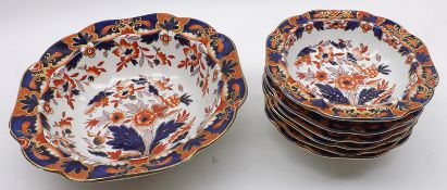 A quantity of Booths Rajah Bowls, comprising six 6 ½” diameter and one 10” diameter Bowls (7)