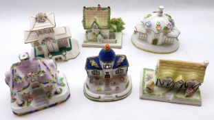 A Mixed Lot of six Coalport Model Buildings: The Country Cottage; Elizabethan Cottage; The Villa;
