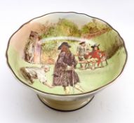 A Royal Doulton Pedestal Tazza, decorated with a design of Sir Roger De Coverley, Design No D5814,