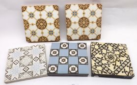 A collection of five various Tiles, circa early 20th Century, includes four examples by Minton and
