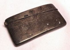 An Edward VII Small Card Case of slightly bowed form, with hinged lid, Chester 1901, 3” long, weight