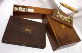 A Mixed Lot comprising: two Vintage Wooden Boxes; small Books of Common Prayer; Napkin Rings; Case