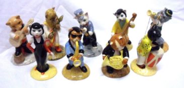 Nine Piece Cat Band, comprising: Feline Flamenco; Rat Catcher Bilk; Glam Guitar; Cat Walking Base;