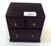 A small Oak Apprentice’s type Chest of two short and a full width drawer, (constructed from