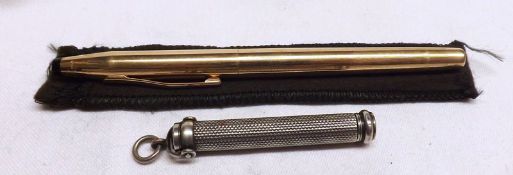 A Gross Rolled Gold Fountain Pen and a Sterling Propelling Pencil (2)