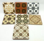 A collection of seven various Tiles, including examples by Minton and Craven Dunnill, mainly