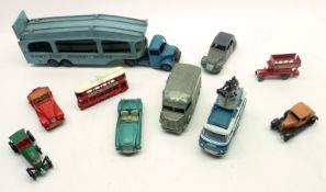 A Tray containing a small quantity of mixed Die-Cast Vehicles, to include: Dinky Pullmore Car
