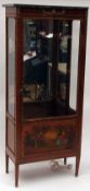 An early 20th Century Marble Top Vitrine Cabinet, the mahogany body with central glazed door and