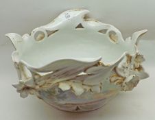 A Large Paris-type Porcelain Jardinière of shaped oval form, decorated with two paste panels of