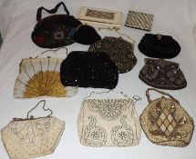 A Box containing twelve Vintage Evening Bags, to include: Coloured Micro-Beadwork; Cut Steel and