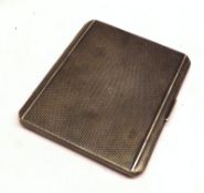 A George VI Cigarette Case of typical rectangular form with engine-turned decoration, Birmingham