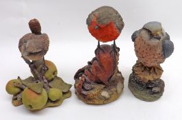 A collection of three modern Composition Bird Models, sculpted by Christopher Holt, all approx