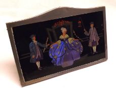 A George V Easel Backed Picture Frame, containing a novelty butterfly wing picture of novelty lady