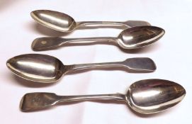 A set of three William IV Provincial Tablespoons, Fiddle pattern, Exeter 1836, Maker WHR; and a