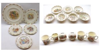 A Mixed Group of Bunnykins Bowls comprising: two Baby’s Feeding Bowls and five further examples, (