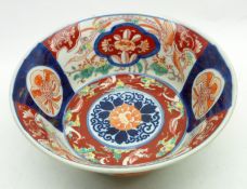 A Japanese Imari Circular Bowl with everted rim, typically decorated in traditional colours with a