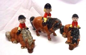 A Group of John Beswick/Norman Thelwell Figures: An Angel on Horseback, 2nd variation, 2704B and two