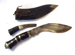 Small Gurkha Kukri 6” blade, metal mounted sheath with one small knife