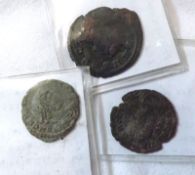 Packet: three assorted Roman Coins, identified as Publius Licinius Ignatius Gallienus AD 253-268 and