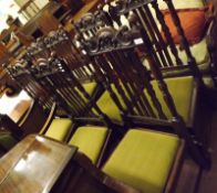 A set of seven Victorian Oak Dining Chairs, comprises one Carver and six Single Chairs, all with