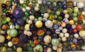 A large box: various 20th Century Marbles