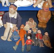 A Mixed Lot of assorted Dolls comprising: a Cloth Allwin Sailor Doll; a Moulded Cardboard Policeman;