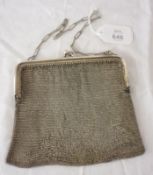 An early 20th Century white metal Mesh Purse