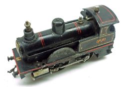 BING “0” GAUGE RAILWAYS NO 1902, a pre-war Black (0=35) Live Steam Gebruder Bing of Nuremberg 0-4-