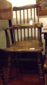 An early 20th Century Small Child’s Comb Back Chair, 13” wide