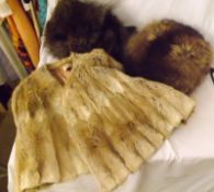 A Box containing a small quantity of Mixed Furs, to include: Artic Fox Stole; Racoon Fur Muff etc