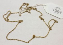 A yellow metal Lightweight Rope Twist Neck Chain, 66 cm long, weighing approx 4 gm