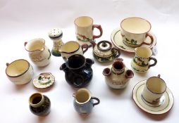 A Mixed Lot of various assorted Torquay Pottery items to include: Oversize Cup and Saucer,