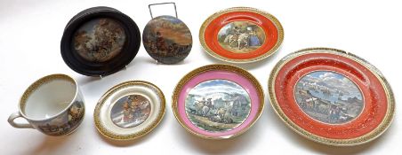 A Mixed Lot of 19th Century Prattware Pottery, to include an 8 ½” diameter Plate; a 7” Plate; two