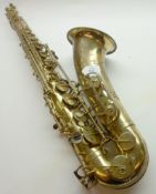 Prima Yangisawa Gold Lacquered Tenor Saxophone with stencilled barrel, in fitted case
