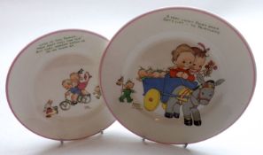 A Shelley Mabel Lucie Attwell Babies Plate -A Very Lucky Fairy Band, and a further smaller Shelley